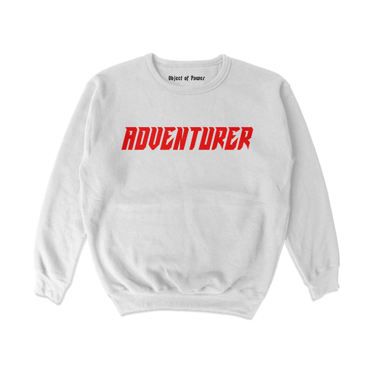Object of Power nerdy gamer anime tabletop roleplaying Sweatshirt Adventurer Sweatshirt White / S