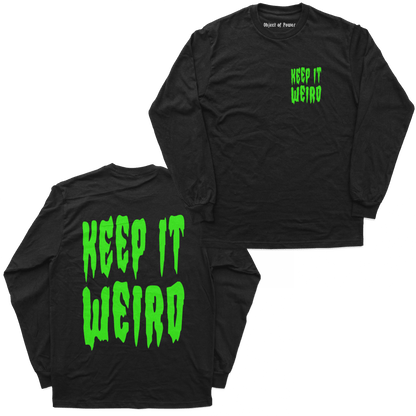 Object of Power nerdy gamer anime tabletop roleplaying Long Sleeve Tee Keep It Weird Long Sleeve Tee Chest & Back Prints / Black / S