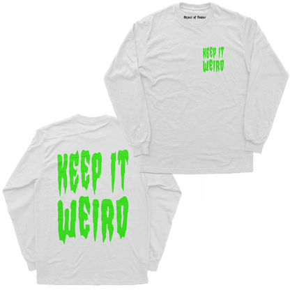 Object of Power nerdy gamer anime tabletop roleplaying Long Sleeve Tee Keep It Weird Long Sleeve Tee Chest & Back Prints / White / S