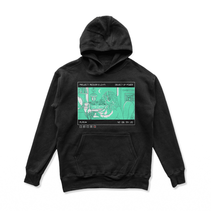 Object of Power nerdy gamer anime tabletop roleplaying Hoodie Medusa X Lo-Fi Hoodie Chest Print / Black / S