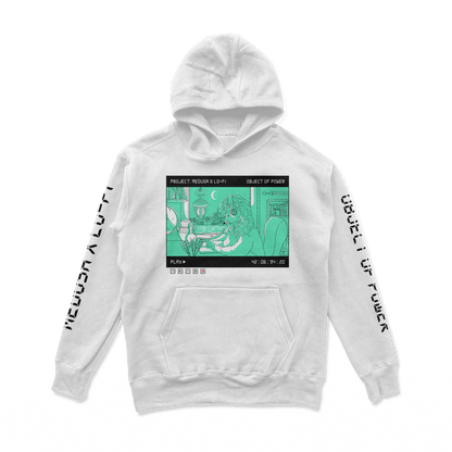 Object of Power nerdy gamer anime tabletop roleplaying Hoodie Medusa X Lo-Fi Hoodie Chest & Sleeve Prints / White / S