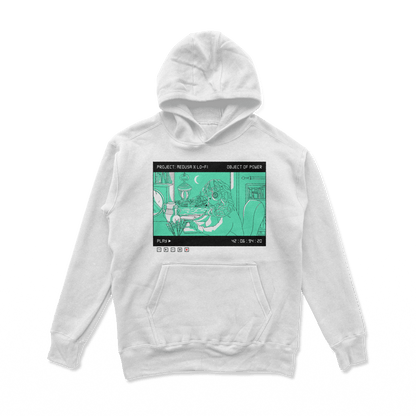 Object of Power nerdy gamer anime tabletop roleplaying Hoodie Medusa X Lo-Fi Hoodie Chest Print / White / S
