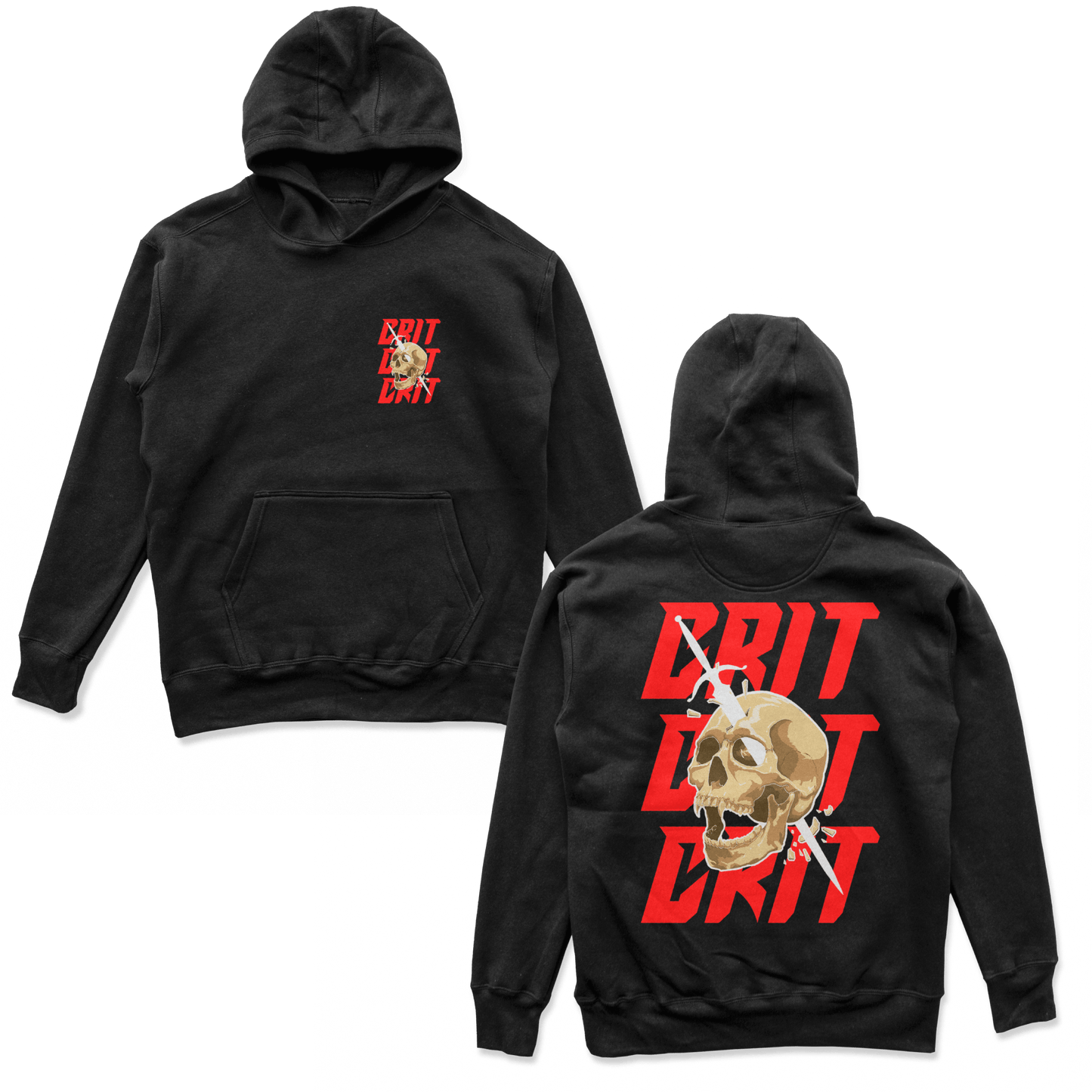 Object of Power nerdy gamer anime tabletop roleplaying Hoodie Melee Critical Hoodie Chest & Back Prints / Black / S