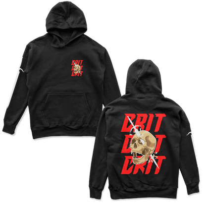 Object of Power nerdy gamer anime tabletop roleplaying Hoodie Melee Critical Hoodie Chest, Back, & Sleeve Prints / Black / S