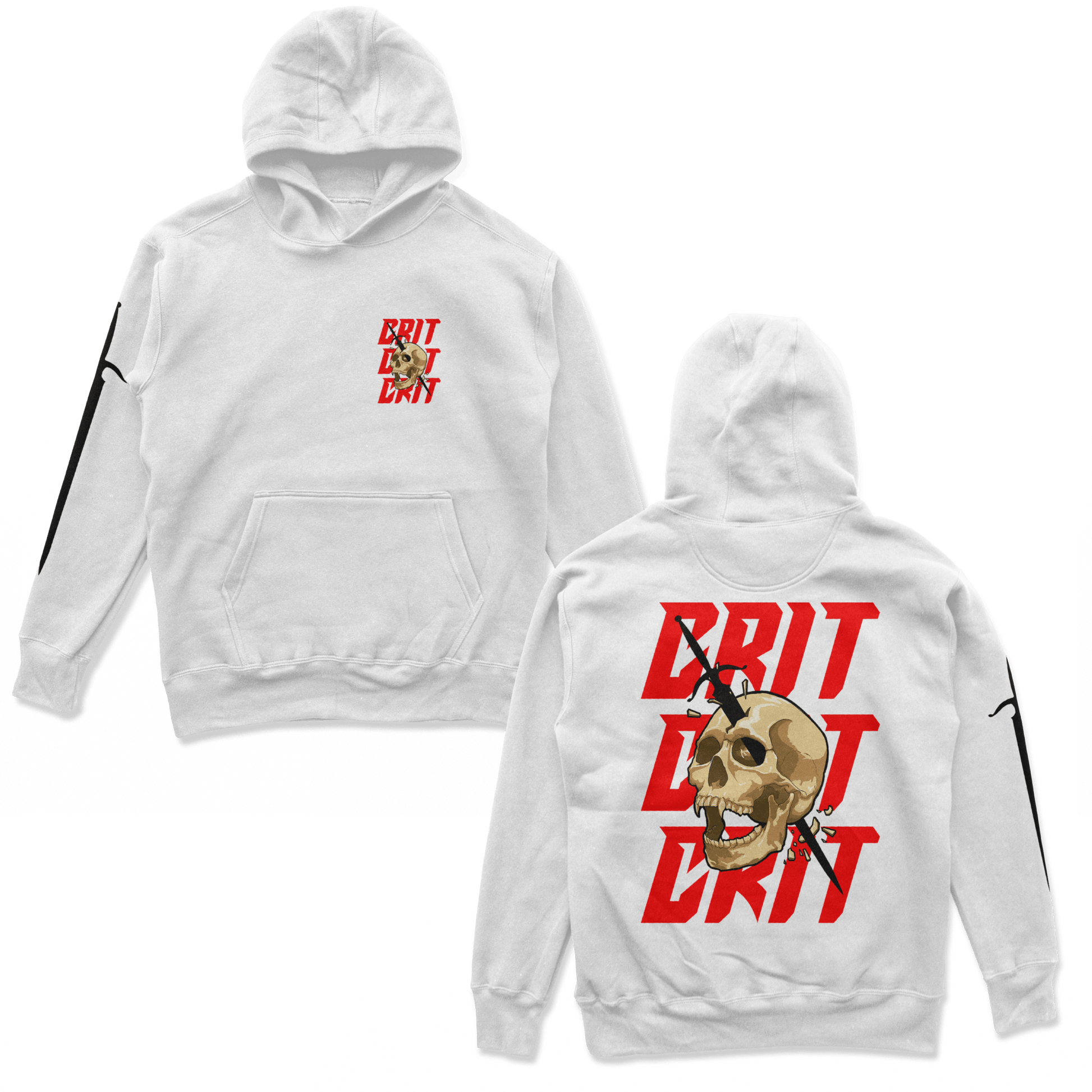 Object of Power nerdy gamer anime tabletop roleplaying Hoodie Melee Critical Hoodie Chest, Back, & Sleeve Prints / White / S