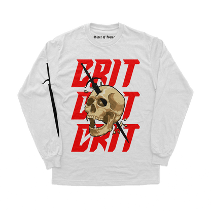 Object of Power nerdy gamer anime tabletop roleplaying Long Sleeve Tee Melee Critical Long Sleeve Tee Front & Sleeve Prints / White / XS