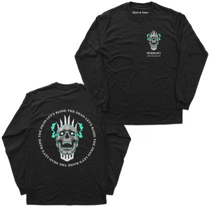 Object of Power nerdy gamer anime tabletop roleplaying Long Sleeve Tee Necromantic Environmentalism Long Sleeve Tee Chest & Back Prints / Black / XS