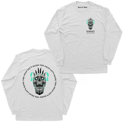 Object of Power nerdy gamer anime tabletop roleplaying Long Sleeve Tee Necromantic Environmentalism Long Sleeve Tee Chest & Back Prints / White / XS