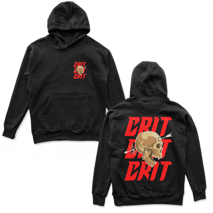 Object of Power nerdy gamer anime tabletop roleplaying Hoodie Ranged Critical Hoodie Chest & Back Prints / Black / S