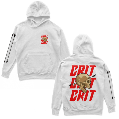 Object of Power nerdy gamer anime tabletop roleplaying Hoodie Ranged Critical Hoodie Chest, Back, & Sleeve Prints / White / S