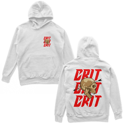 Object of Power nerdy gamer anime tabletop roleplaying Hoodie Ranged Critical Hoodie Chest & Back Prints / White / S