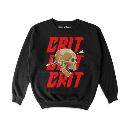 Object of Power nerdy gamer anime tabletop roleplaying Sweatshirt Ranged Critical Sweatshirt Front Print / Black / S