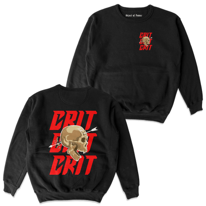 Object of Power nerdy gamer anime tabletop roleplaying Sweatshirt Ranged Critical Sweatshirt Chest & Back Prints / Black / S