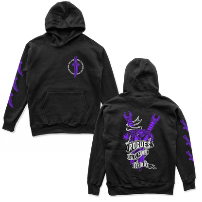 Object of Power nerdy gamer anime tabletop roleplaying Hoodie Rogue's Dagger Hoodie Chest, Back, & Sleeve Prints / Black / S