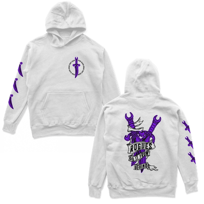Object of Power nerdy gamer anime tabletop roleplaying Hoodie Rogue's Dagger Hoodie Chest, Back, & Sleeve Prints / White / S