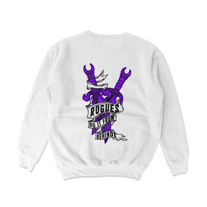 Object of Power nerdy gamer anime tabletop roleplaying Sweatshirt Rogue's Dagger Sweatshirt Back Print / White / S