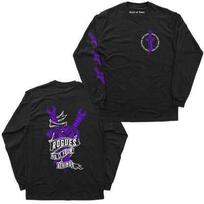 Object of Power nerdy gamer anime tabletop roleplaying Long Sleeve Tee Rogue's Dagger Long Sleeve Tee Chest, Back, & Sleeve Prints / Black / XS