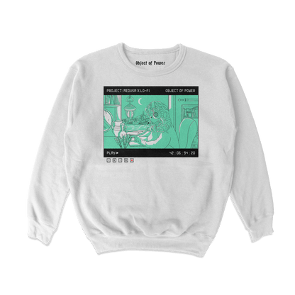 Object of Power nerdy gamer anime tabletop roleplaying Sweatshirt Medusa X Lo-Fi Sweatshirt Front Print / White / S