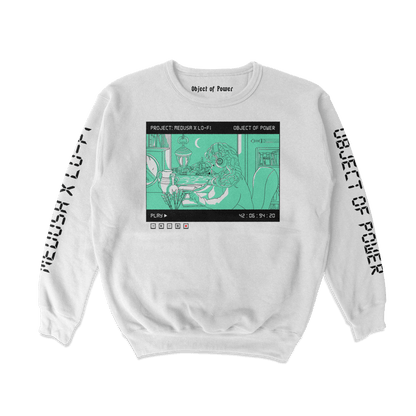 Object of Power nerdy gamer anime tabletop roleplaying Sweatshirt Medusa X Lo-Fi Sweatshirt Front & Sleeve Prints / White / S