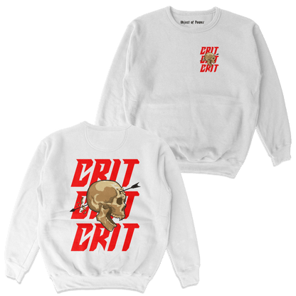 Object of Power nerdy gamer anime tabletop roleplaying Sweatshirt Ranged Critical Sweatshirt Chest & Back Prints / White / S