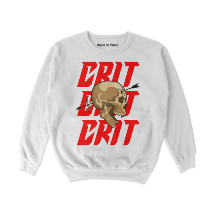 Object of Power nerdy gamer anime tabletop roleplaying Sweatshirt Ranged Critical Sweatshirt Front Print / White / S